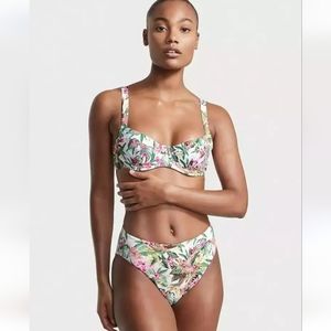 🍋Victoria's Secret Tropical Unlined Wicked Push Up Bikini Swim Top & Bottom